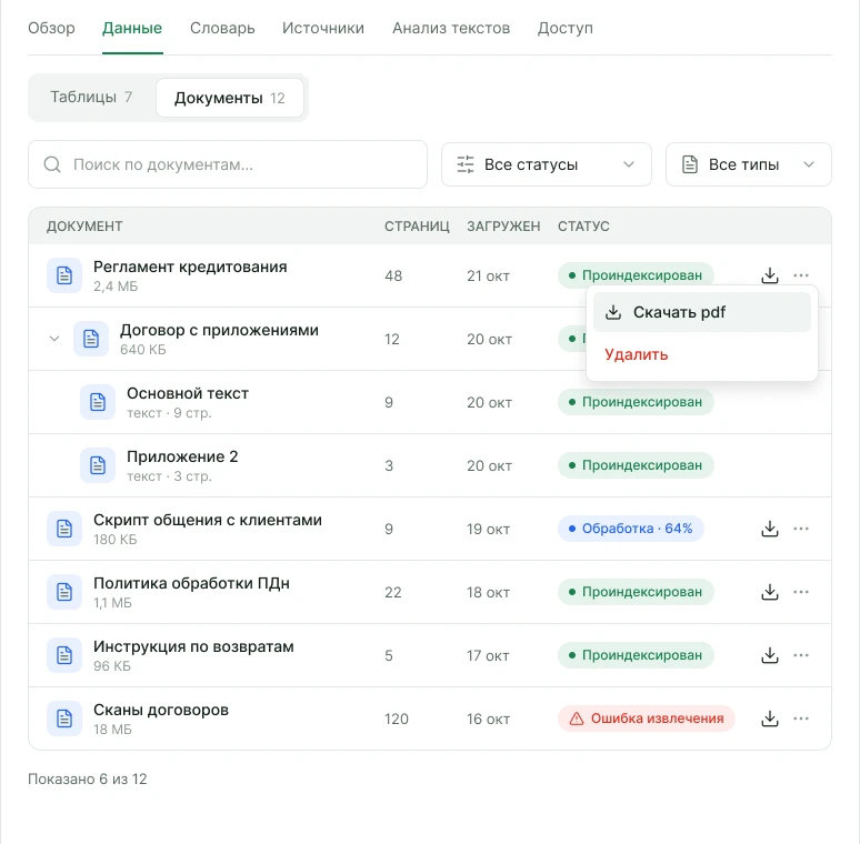 Nekodocs — Документы: База документов для ответов, загрузка и статусы обработки